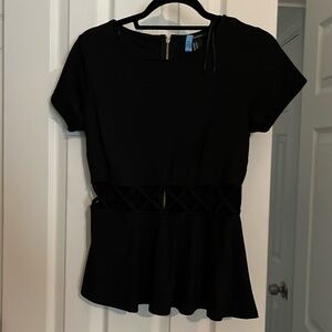 Forever 21 Black Peplum Top